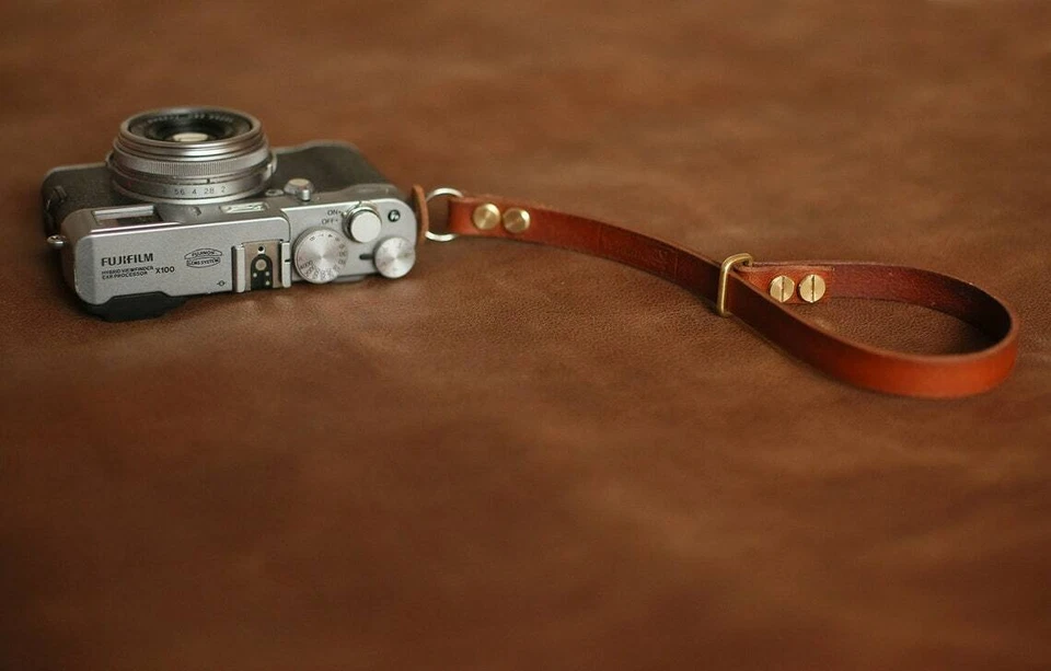 Thickened brown leather 12mm handmade camera wrist strap band | windmup - Image 4 of 4