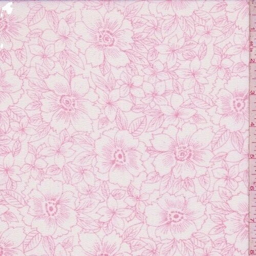 Georgette telas artesanales floral blanco