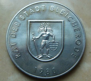 DDR Medaille 40mm 850 Jahre Bleicherode 1980