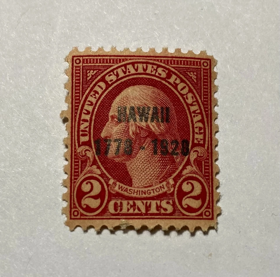 Estampilla roja vintage de 2 centavos de George Washington Hawaii de 1928 1778-1928 MNH. Foto 2 de 4
