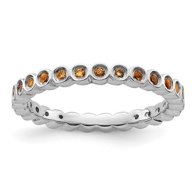 Sterling Silver Stackable Expressions Citrine Ring Size 10
