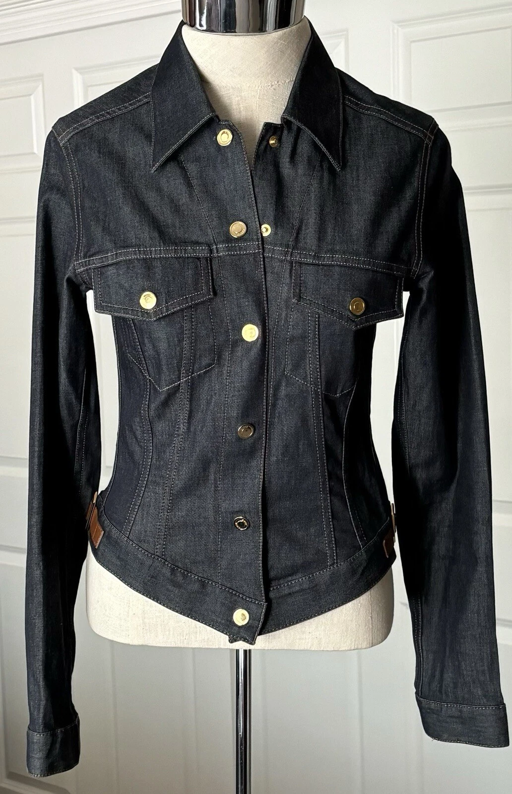 Giacca denim Gucci Zamasport blu scuro taglia IT 38 OTTIMA