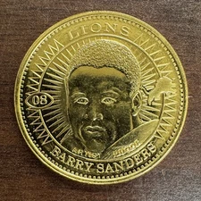 1997 Pinnacle Mint Collection Barry Sanders Gold Plated Artist's Proof Coin /100