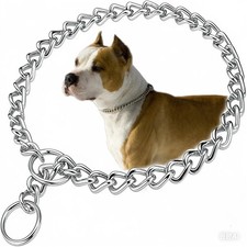 Chain Dog Collars, Metal Slip Link Training Heavy Duty Choker Dog Martingale ...