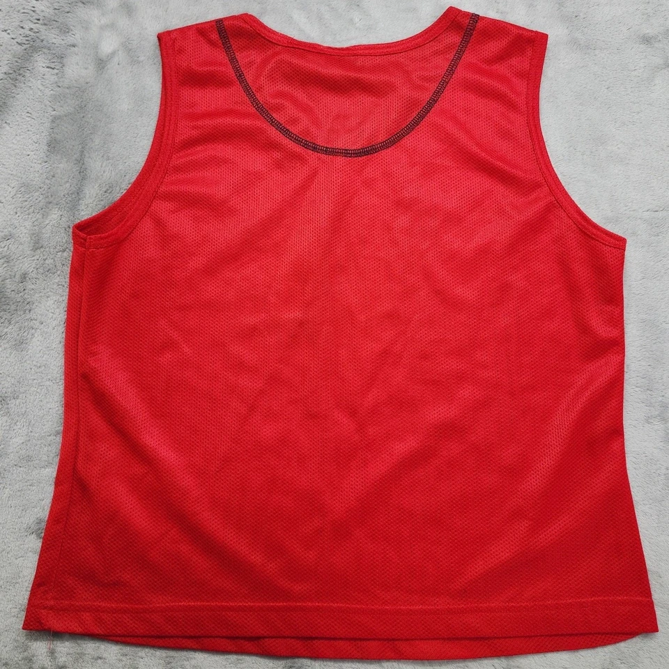 Camiseta sin mangas vintage años 90 Bum Equipment para mujer M rojo azul sin mangas cuello en V malla sin mangas Foto 3 de 4