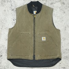 Vintage Carhartt VQ1882 Chestnut Faded Brown Arctic Vest Size Large