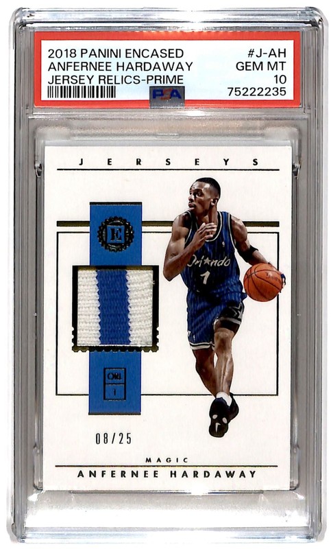 2018-19 Panini Encased Jerseys Prime GAME WORN 8/25 Anfernee Hardaway PSA 10 JW1