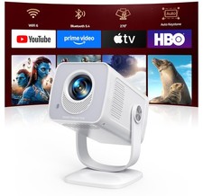 [Android 14 Ottica Corta]Proiettore WIFI6 e Proiettore Portatile Bianco