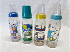 Peanuts Snoopy Baby Bottles Set Of 4 Vintage