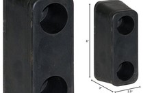 Buyers Products B5540 Molded Rubber Bumper, 2 2-1/2 x 3 x 6 Rectangle - 2 Pack