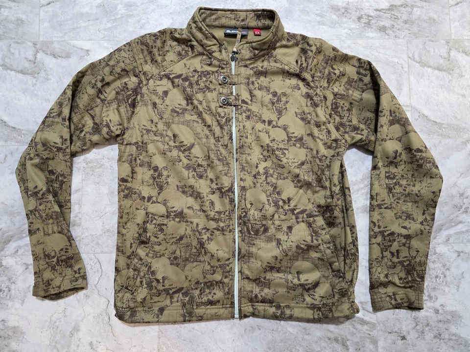 686 SixEightSix Smarty Technology Fleece Jacket Mens Sz M Full Zip Skulls AOP - Image 4 of 4