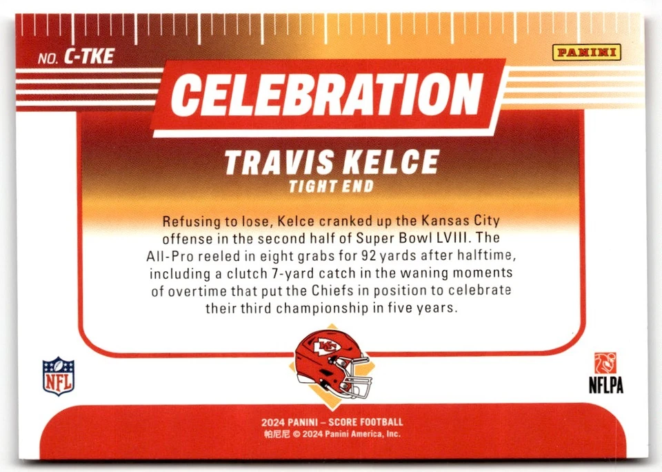 Travis Kelce 2024 Score Celebration #C-TKE Kansas City Chiefs - Image 2 of 2