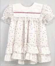 Vintage Jo Lene Baby Girl Toddler White Red Hearts Dress 1990s Sz 4T PreOwned 