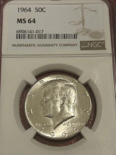 1964 Kennedy Half Dollar NGC MS64  Silver American Historic Coin Must Have Coin