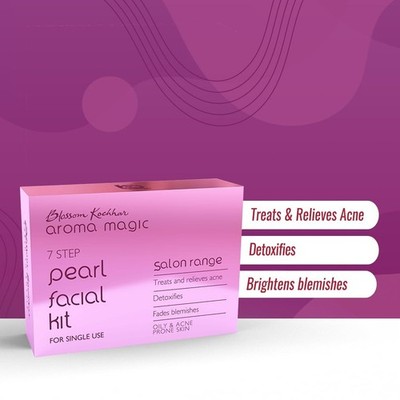 Aroma Magic Pearl Facial Kit Single Use 7 Step Facial for Oily Acne Prone Skin