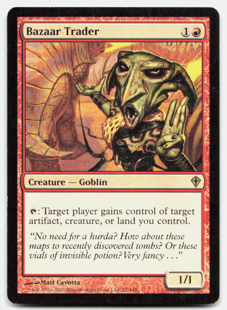Bazaar Trader 72 Rare Worldwake Magic: The Gathering Lightly Played