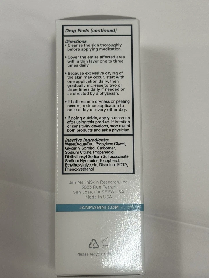 Jan Marini Benzoyl Peroxide Lotion 10% 4oz  119ml New In Box - Image 3 of 4