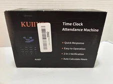 KUIIYER 2 in 1 Time Clocks for Employees Small Business (Fingerprint + Password)