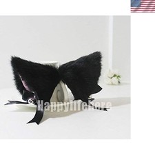 Stylish Black  Pink Cat Ears Headband with Bell - Ideal for Dress Up Events