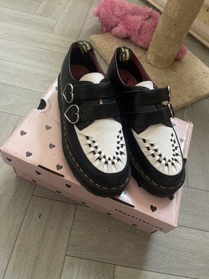 Dr Martens x Lazy Oaf Buckle Creepers Black White RARE UK
