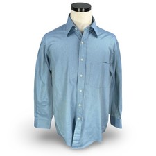 Valentino Uomo Mens Light Blue 100 Egyptian Cotton Dress Shirt Size 16 1/2