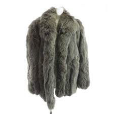 SAGA FOX Fox Fur Coat Silver Label Gray Size 13 Long Sleeve Full Lined Used