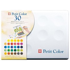 Sakura Craypas Petit Color Solid Watercolor Set 30 Colors Water Brush NCW-30H