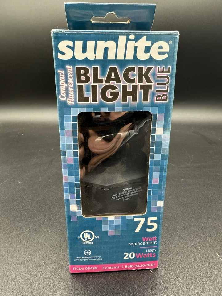 3 Pack UV Black Light Bulb Compact Fluorescent CFL Party Blacklite 20W E26 - Image 2 of 3