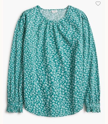 NWT $59 J.Crew Signature Fit Poplin Pink Gold Black Leopard L/S Top Blouse XS