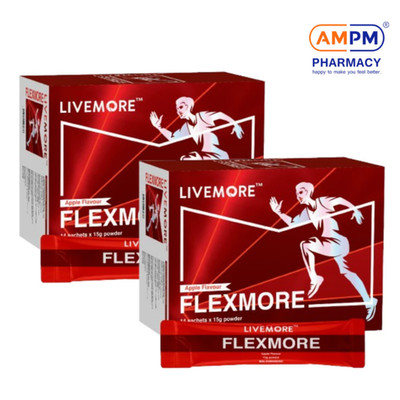 2X LIVEMORE Flexmore Apple Flavor Collagen Joint Support Drink 14x15g/Boxs