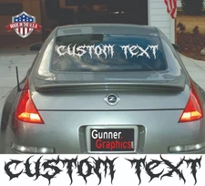 Custom Text Decal fits Chevrolet Silverado Rear Window Banner Decal.