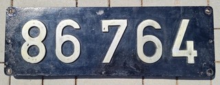 Lokschild 86 764 NAlR Dampflok Bundesbahn Bw Heiligenhafen