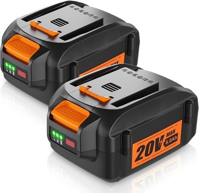 2PACK For WORX 20V 6.0Ah Battery Extend Lithium-Ion WA3525 WA3575 WA3520