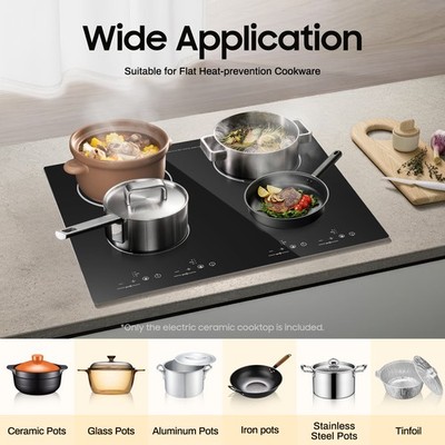 3000W 110V Cooktop 4 Burners Electric Built-in Cooktop Sensor Touch Control