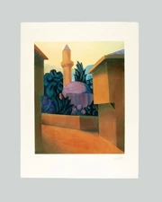 SALVO - "Il minareto" - Acquaforte e acquatinta, 80 x 60 cm