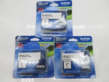 Lot of 3 Brother International Tze251 Label Tape - 1" Width X 26.20 Ft