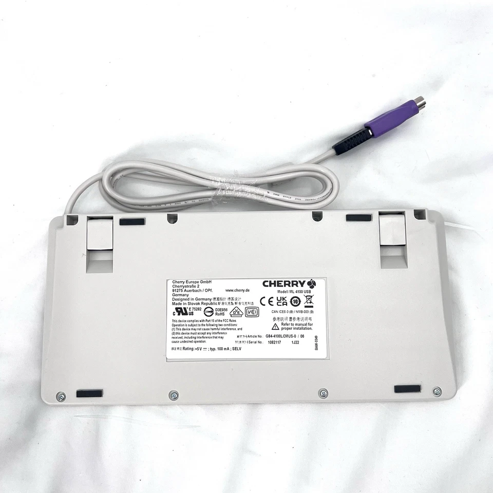 CHERRY Ultra Slim G84-4100 Compact Keyboard USB/PS2 Light Gray - NEW - Image 2 of 4