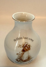 Vintage Holly Hobbie Porcelain "Mother's Have a Way" Bud Vase