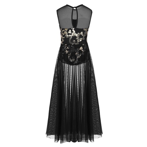UK Kids Girls Lyrical Dance Dress Ballroom Latin Maxi Dress Shiny Sequins Skirts - Picture 13 of 44