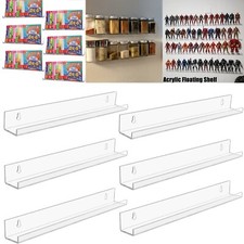 Acrylic Floating Shelf Wall Mount CLEAR Display Shelves Nail Polish Holder Rack