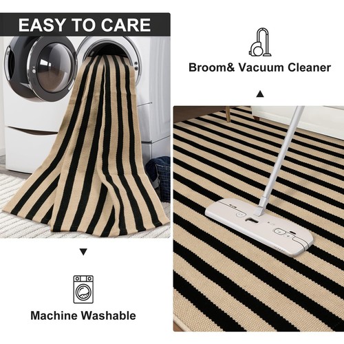 Door Mat Outside Entrance Washable Welcome Mat Black and White Outdoor Rug Fa... - Picture 6 of 7