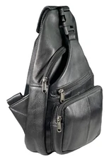 Men's Sling Backpack Genuine Leather Chest bag Crossbody Bag Shoulder Bag