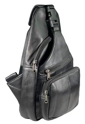 Men's Sling Backpack Genuine Leather Chest bag Crossbody Bag Shoulder Bag