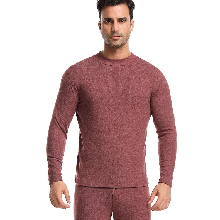 Men's thermal underwear Korean heat storage Dralon brushed middle collar  suit