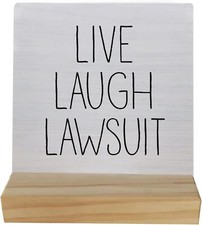 Lawyer Gifts for Women Men,Live Laugh Lawsuit Table Wood Plaque...