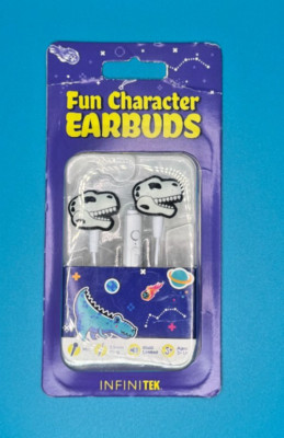 Infinitek Dinosaur Fun Character Earbuds with Volume Control