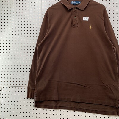 Polo Ralph Lauren Collared Shirt Mens XL Brown Long Sleeve Preppy