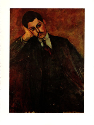 1970 Vintage MODIGLIANI ''PORTRAIT OF DR. PAUL ALEXANDRE'' COLOR offset Lithograph