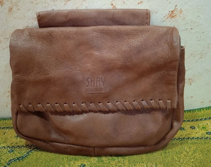 Vintage Used Bag SHAY Handbags Brown Leather Made in Israel Original Women Men