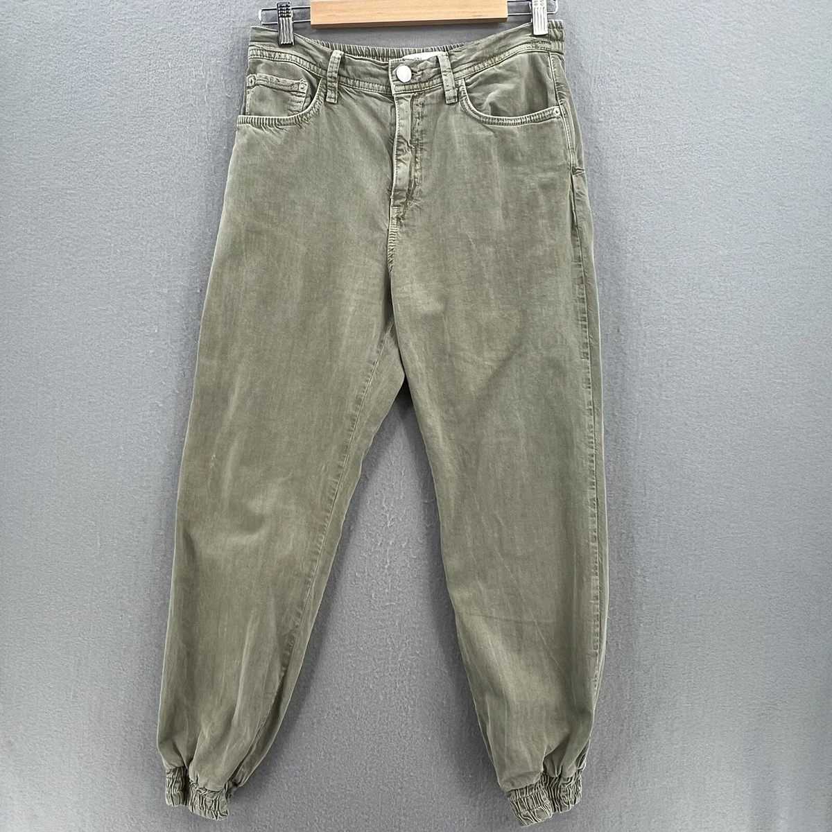 Zara Women’s Mercer Jogger Pants Trousers Elastic Waist Olive Green Size  Small